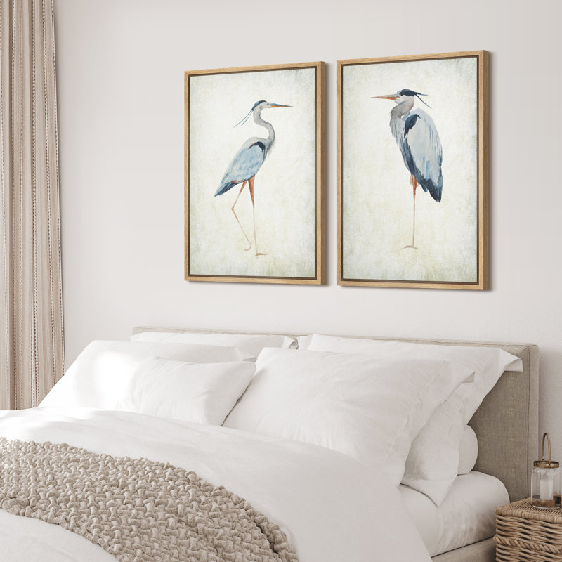 Great Blue Heron, Set of 3 Prints, Watercolor Painting, offers Minimalist Room Decor, Abstract Bird on White Background